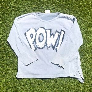 Zara sequined “POW!” Long Sleeve Tee
